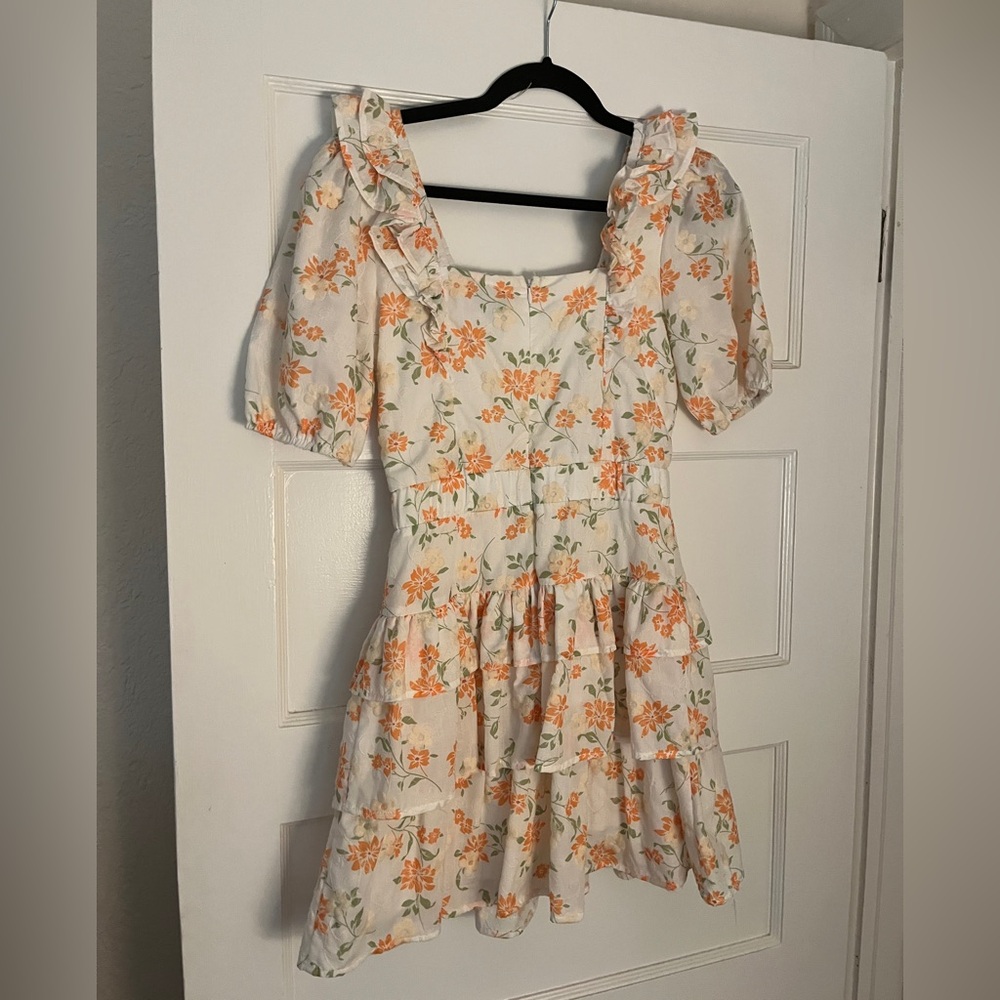Adelyn Rae Embroidered Floral Ruffle Dress - Picture 2 of 3